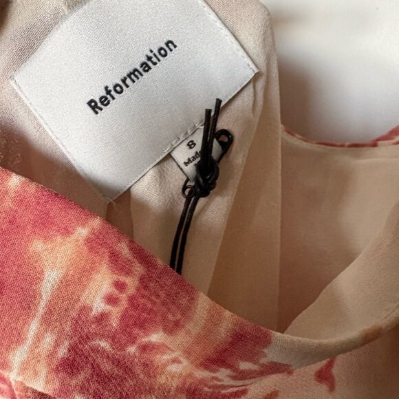 NEW NWT Reformation Fredo Dolce Vita Watercolor Toile Midi-Dress - Picture 7 of 9